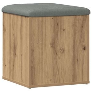 vidaXL Banco almacenaje madera ingenier&iacute;a roble artesanal 42x42x45 cm