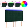 vidaXL Cabecero con luces LED terciopelo verde oscuro 144x5x118/128 cm