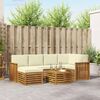 vidaXL Juegos de sof&aacute;s 7 pcs Natural y Crema Madera de Acacia S&oacute;lida