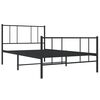 vidaXL Estructura cama sin colch&oacute;n con estribo metal negro 107x203 cm