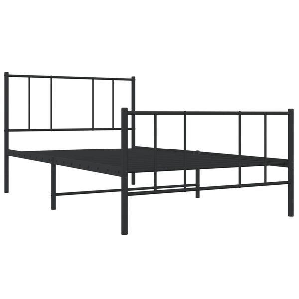 vidaXL Estructura cama sin colch&oacute;n con estribo metal negro 107x203 cm