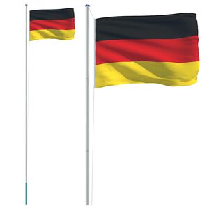 vidaXL M&aacute;stil y bandera de Alemania aluminio 6,08 m