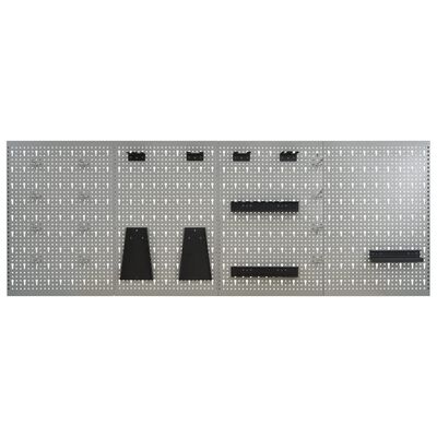 vidaXL Tableros de clavijas para pared 4 unidades acero 40x58 cm