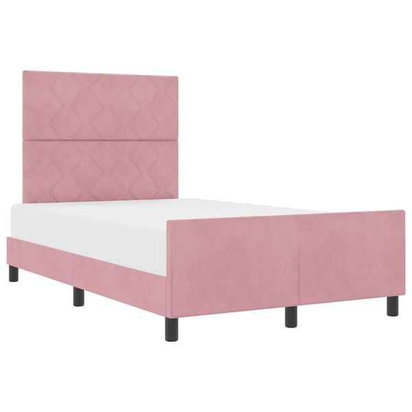 vidaXL Cama tipo Box Spring con cabecera Rosa 120 x 200 cm Terciopelo