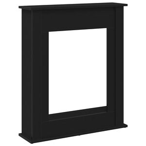 vidaXL Marco de chimenea de roble negro de 75x20x87,5 cm, madera de ingenier&iacute;a