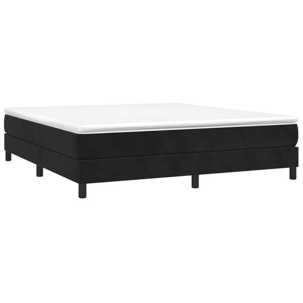 vidaXL Cama box spring con colch&oacute;n terciopelo negro 180x200 cm