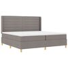 vidaXL Cama tipo Box Spring con colch&oacute;n Taup&eacute; 200 x 200 cm tela