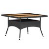 vidaXL Set comedor jard&iacute;n 5 pzas rat&aacute;n sint&eacute;tico y madera acacia negro