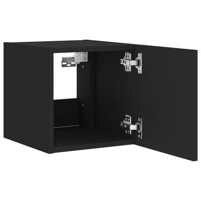 vidaXL Mueble de TV de pared con luces LED negro 30,5x35x30 cm