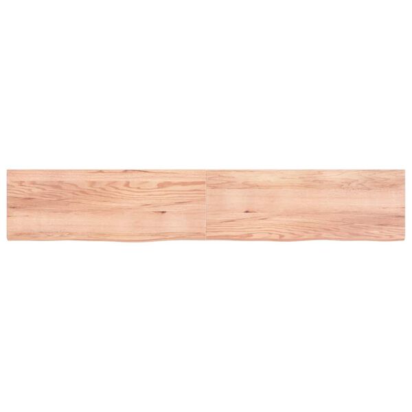 vidaXL Encimera ba&ntilde;o madera maciza tratada marr&oacute;n claro 220x40x(2-4)cm