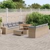 vidaXL Conjunto de sofá de jardín con cojín 11 pcs Beige y Gris Claro
