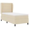 vidaXL Cama tipo Box Spring con colch&oacute;n Crema 90 x 200 cm tela
