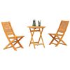 vidaXL Conjunto de Bistro Plegable 3 pcs Marrón
