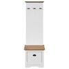 vidaXL Mueble de entrada con ganchos BODO blanco y marrón 50x40x157 cm