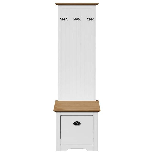 vidaXL Mueble de entrada con ganchos BODO blanco y marrón 50x40x157 cm