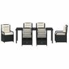 vidaXL Conjunto de Comedor de Jard&iacute;n 7 pcs Negro rat&aacute;n sint&eacute;tico