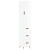 vidaXL Aparador alto madera contrachapada blanco brillo 34,5x34x180 cm