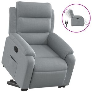 vidaXL Sill&oacute;n el&eacute;ctrico reclinable elevable de tela gris claro