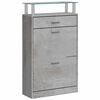 vidaXL Mueble zapatero madera contrachapada gris hormig&oacute;n 63x24x104 cm