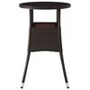 vidaXL Mesa de jardín vidrio templado ratán sintético marrón Ø60x75 cm