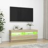 vidaXL Mueble de TV con luces LED roble Sonoma 100x35x40 cm
