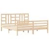 vidaXL Estructura de cama de matrimonio con cabecero madera maciza