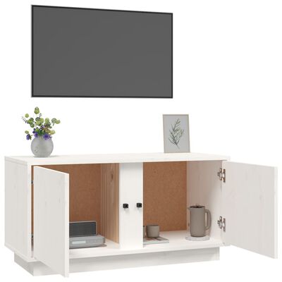 vidaXL Mueble de TV madera maciza de pino blanco 80x35x40,5 cm