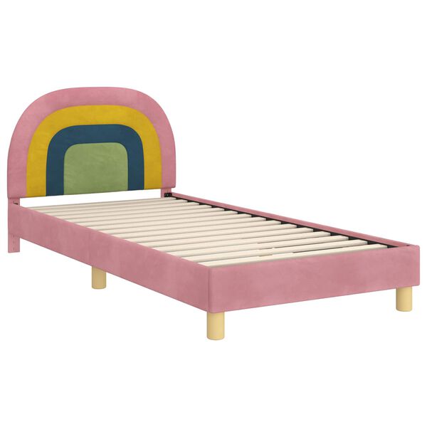 vidaXL Estructura de cama con cabecera Rosa 80 x 200 cm Terciopelo