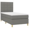 vidaXL Cama box spring con colch&oacute;n tela gris oscuro 90x200 cm