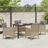 vidaXL Conjunto de Comedor de Jard&iacute;n 5 pcs Beige rat&aacute;n sint&eacute;tico