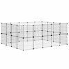 vidaXL Jaula para mascotas de 36 paneles puerta acero negro 35x35 cm