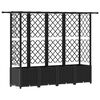 vidaXL Cama elevada con trellis y techo Negro 202 x 40 x 136 cm PP