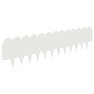 vidaXL Borde de C&eacute;sped 10 uds. 103 x 25 cm Acero Blanco