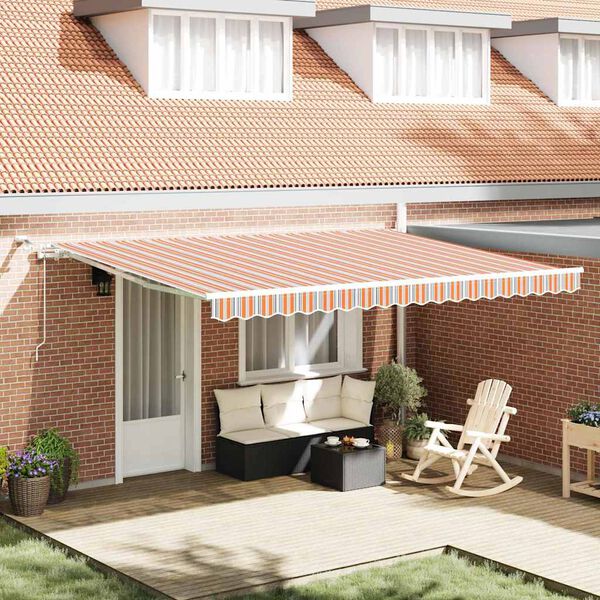 vidaXL Toldo Retr&aacute;ctil Multicolor 450 x 300 cm Poli&eacute;ster y metal