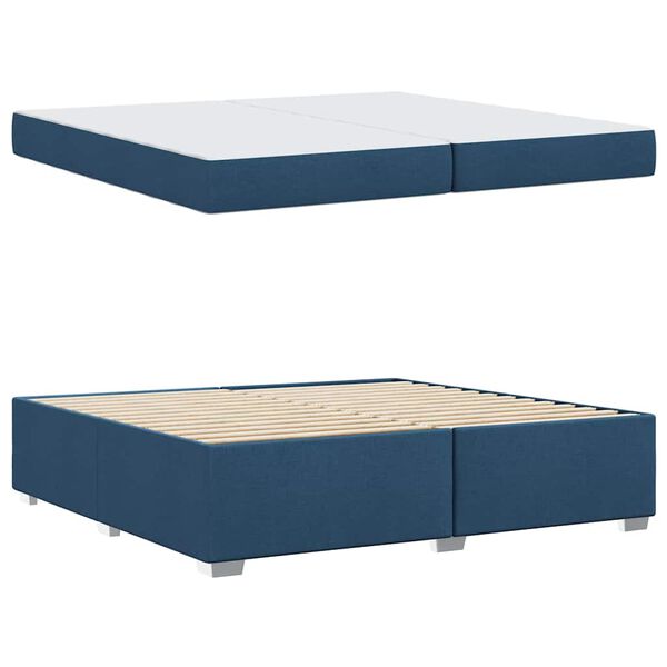 vidaXL Estructura de cama con colch&oacute;n Azul 200 x 200 cm tela
