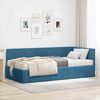 vidaXL Estructura de Cama Esquina con Colchón 2 pcs Azul Terciopelo
