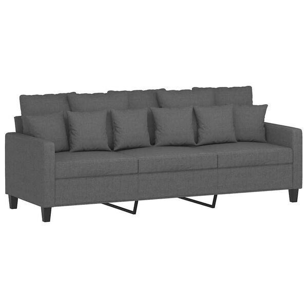vidaXL Sof&aacute; de 3 plazas de tela gris oscuro 180 cm