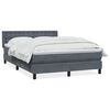 vidaXL Cama box spring con colch&oacute;n terciopelo gris oscuro 140x220 cm