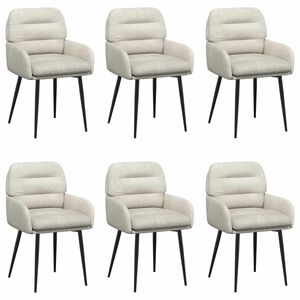 vidaXL Sillas de comedor 6 uds. Terciopelo Crema 59 x 59,5 x 90 cm