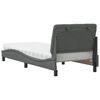 vidaXL Cama con colch&oacute;n tela gris oscuro 90x200 cm