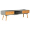 vidaXL Mueble para TV de madera maciza de pino gris 120x35x35 cm