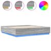 vidaXL Estructura de cama con luces LED madera gris Sonoma 200x200 cm