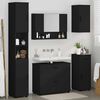 vidaXL Juego de muebles de ba&ntilde;o 5 pcs Negro Madera engineered y metal