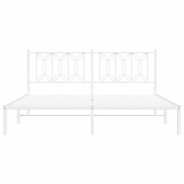 vidaXL Estructura cama sin colchón con cabecero metal blanco 183x213cm