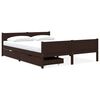 vidaXL Estructura cama 2 cajones madera pino marr&oacute;n oscuro 160x200cm