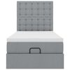 vidaXL Estructura de cama otomana con colch&oacute;n tela gris claro 90x190cm