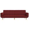 vidaXL Sof&aacute; cama 2 plazas con reposapi&eacute;s y dos cojines tela color vino