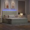 vidaXL Cama con tira de luces LED Gris Claro 180 x 200 cm Terciopelo