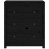 vidaXL Aparador de madera maciza de pino negro 70x35x80 cm