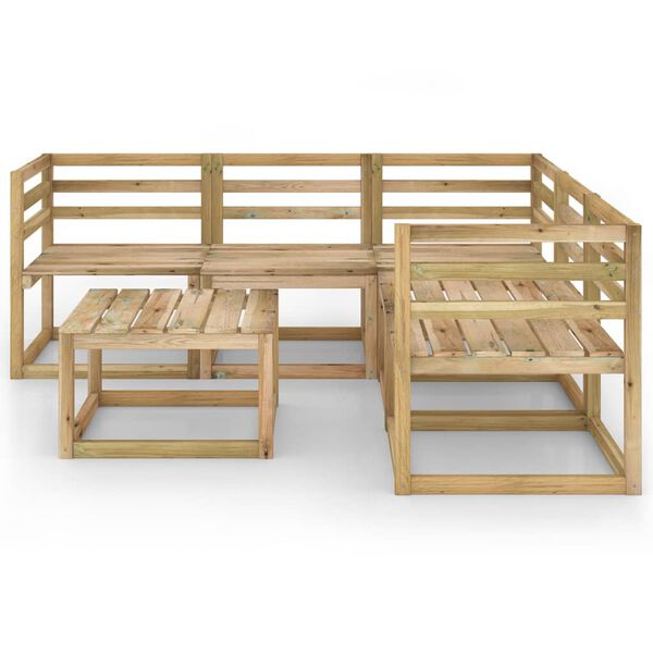 vidaXL Set de muebles de jard&iacute;n 6 pzas madera de pino impregnada verde